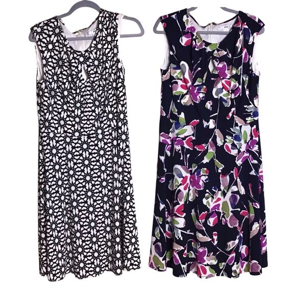 Wisp Women Dress graphic print sleeveless Sz. 14 lot of 2 EUC Summer lightweight - Picture 1 of 15